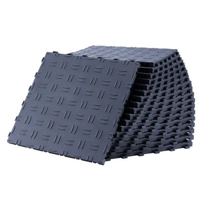 Garage Tiles Interlocking, 12 x 12 x 0.53 inch 50 Pack Garage Floor Covering Tiles, Non-Slip Double-Sided Texture Garage Flooring Tiles, for Garages, Basements, Repair Shops, Graphite Gray
