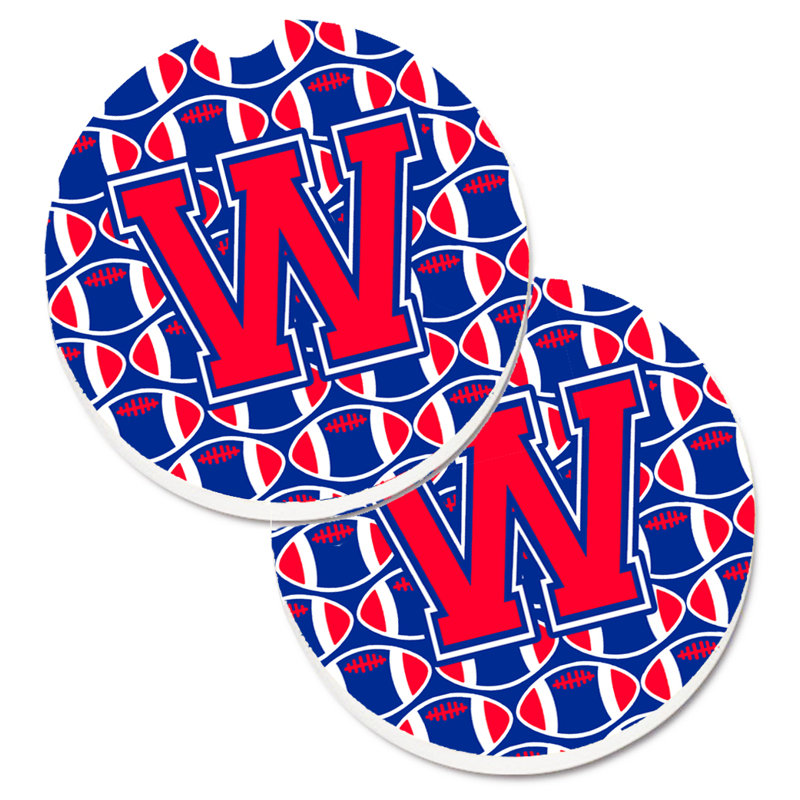 Sous-verre de football, W, Cramoisi de Harvard / bleu de Yale