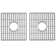 Silicone Grid 15 in. x 14 in. Silicone Bottom Grid for 33 in. Double Bowl Kitchen Sink (2-Pack)