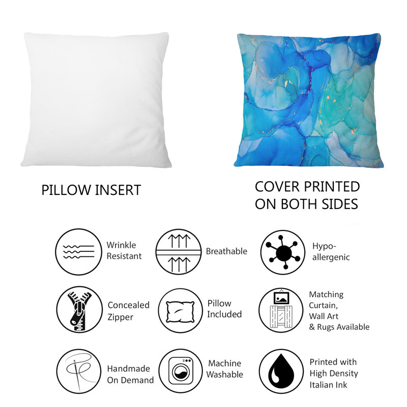 Coussin décoratif de luxe bleu abstrait XXIV - imprimé moderne 1