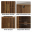 Walnut Nature Tone Slatted Door Storage Cabinet-692621595