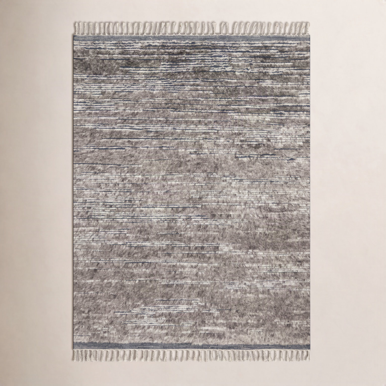 Benjamin Gray Hand-Knotted Wool Rug, Rectangle 4' x 6'