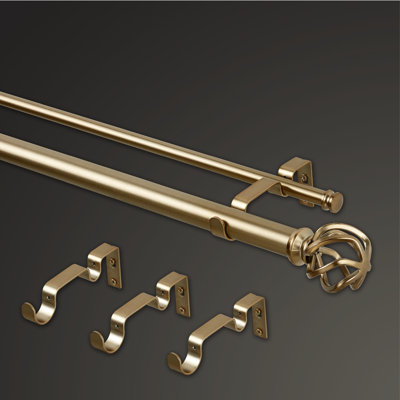 Premium - Double Steel Adjustable Double Curtain Pole