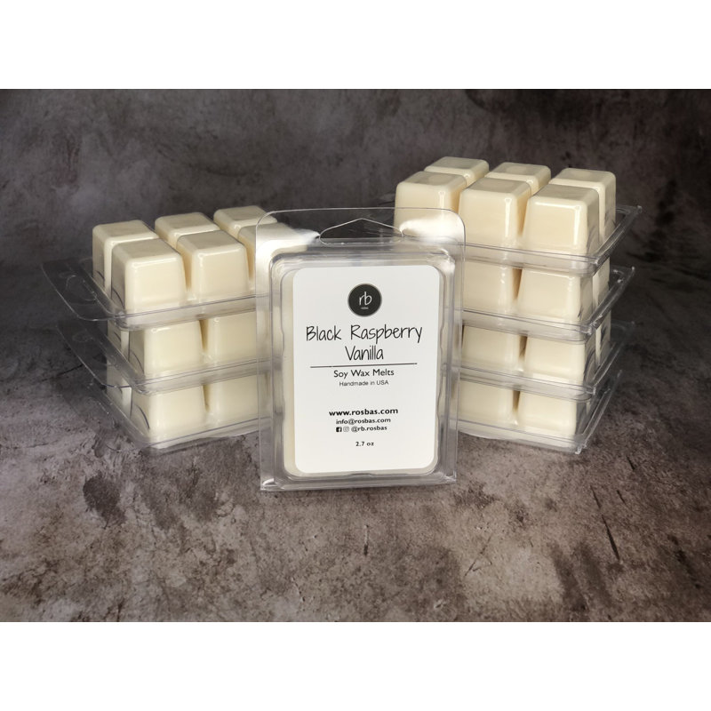 Cire de framboise noire à la vanille et au soja - fondant propre, parfum sans flamme pour la maison - coulé à la main, durable, fabriqué aux États-Unis