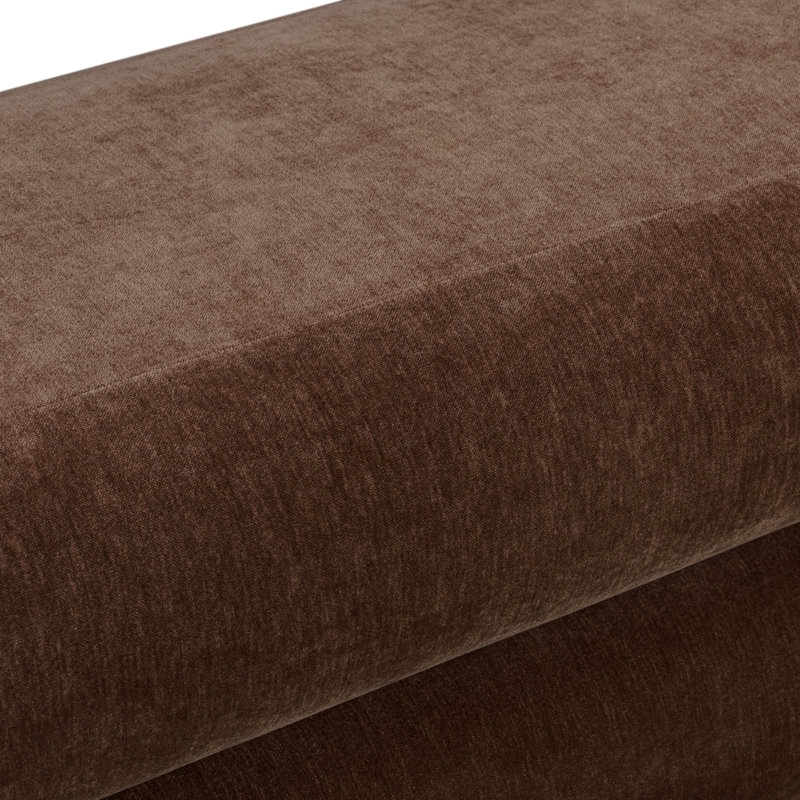 Banc rembourré en velours 52 po Varde, Brun