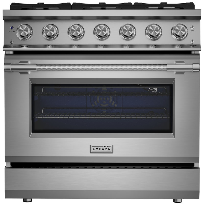 36 In. Slide-in Gas Range, 5.2 Cu Ft Convection Oven, 6 Sealed Burners, Convertible To Propane In Stainless Steel