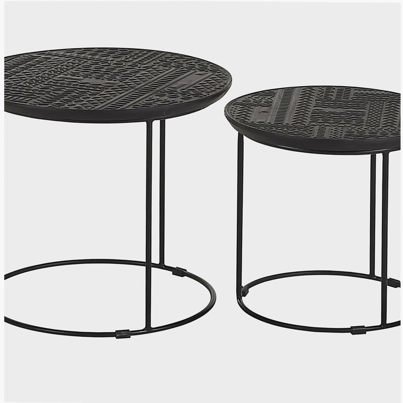 Matte Black 2-Piece Nesting Table