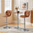 Adjustable Modern PU Leather Swivel Bar Stools with Backrest-105348916