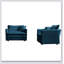 Luxueux ensemble de chaises d'appoint rembourrées en chenille, parfait pour ajouter confort et style à n'importe quel salon avec coussins décoratifs bleus