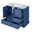 Meuble-lavabo traditionnel 36 po avec lavabo en céramique et grand rangement-418009872-418009871