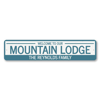 Mountain Lodge Welcome Aluminum Sign