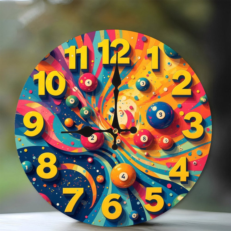 horloge abstraite colorée