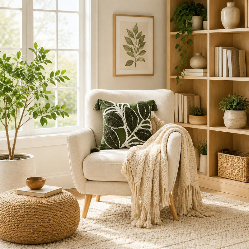 Housses de coussin Boho, Vert