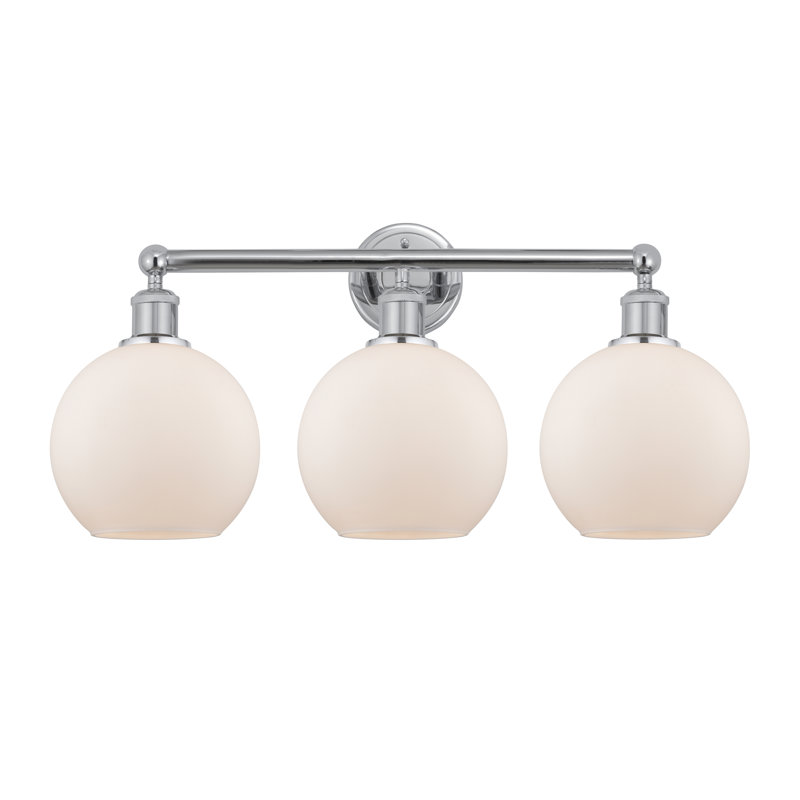 Éclairage pour meuble-lavabo à 3 lumières à intensité variable Ellington, Blanc mat, Chrome poli