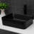 19X15x5.5 Inch Black Ceramic Rectangular Bathroom Vessel Sink - Smooth Surface-1462552931