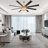 Terriek Modern 72" Gold Ceiling Fan with Tiered LED Light Kit, 8-Blade Reversible DC Ceiling Fan Light Fixture with Remote-868463024