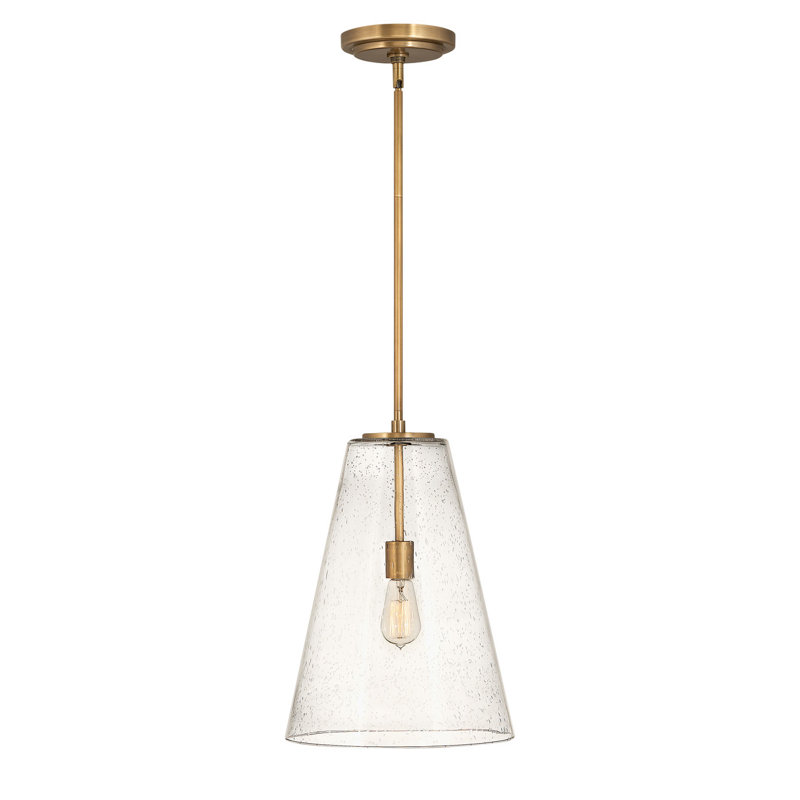 Luminaire suspendu conique à 1 lumière Evanne, Laiton héritage