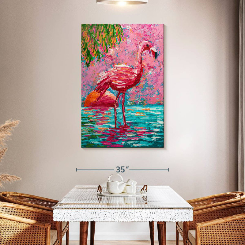 Brampt Abstract Flamingo, 48" H x 32" W