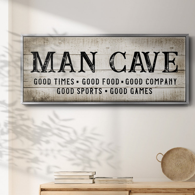 «Man Cave Good Times», toile encadrée, H 20 po x l 50 po