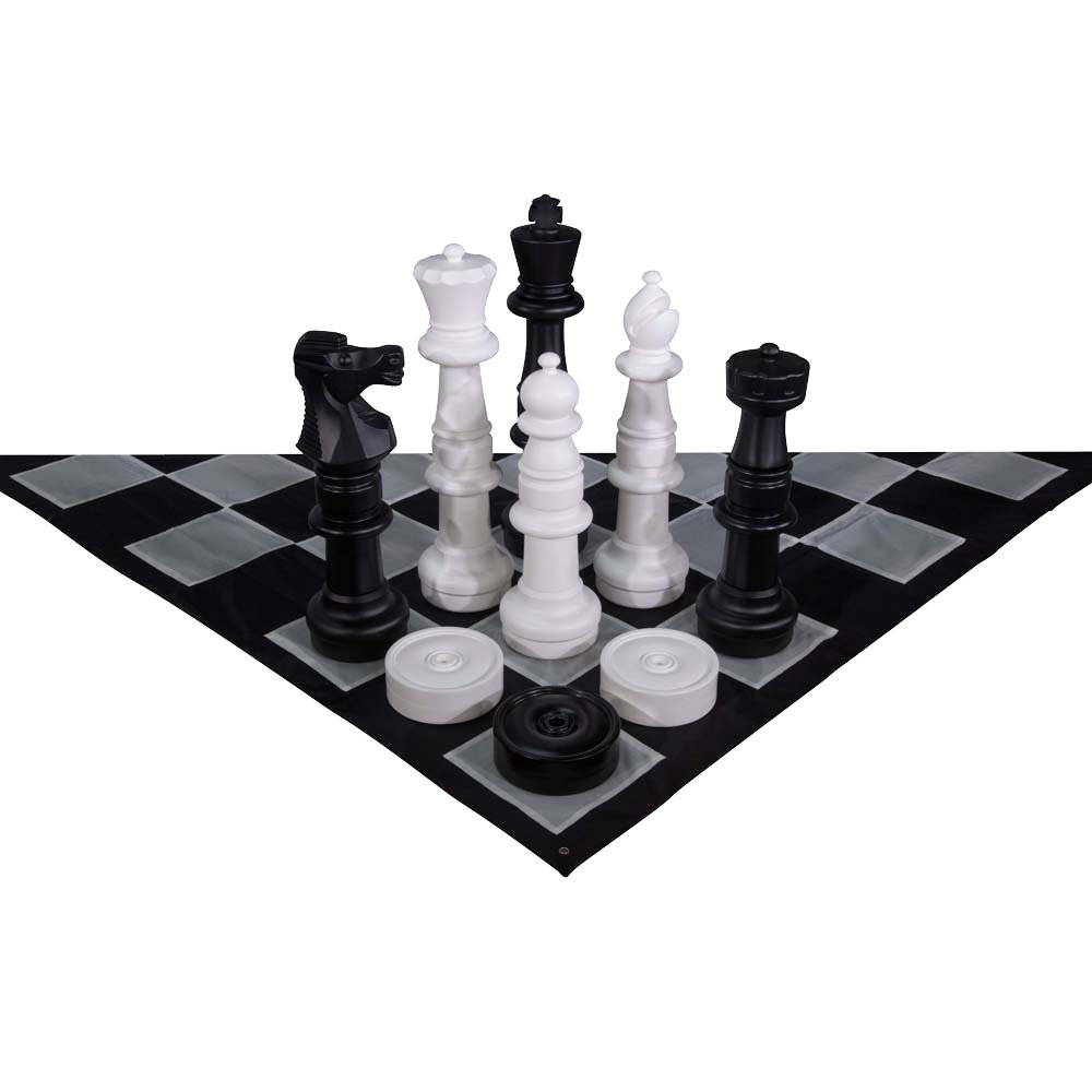 Giant Chess Set With Checkers and  Nylon Mat MegaChess 
