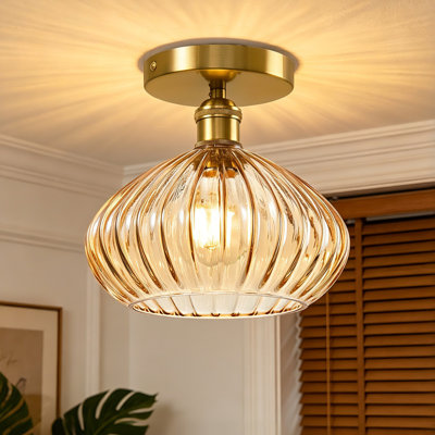 7.99" Glass Semi Flush Mount