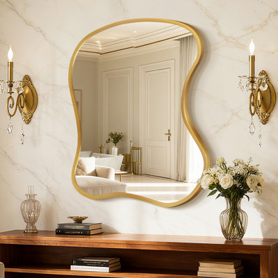 Asymmetrical Metal Framed Wall Mirror