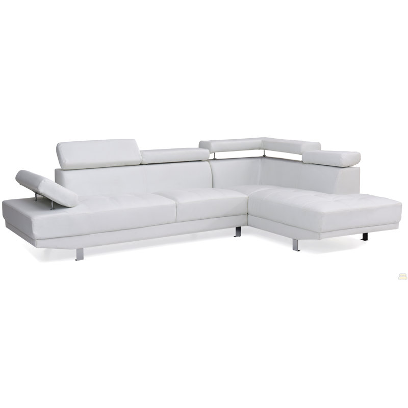 Canapé modulaire Riveredge G449-SC (sans repose-pieds), blanc, Simili cuir blanc