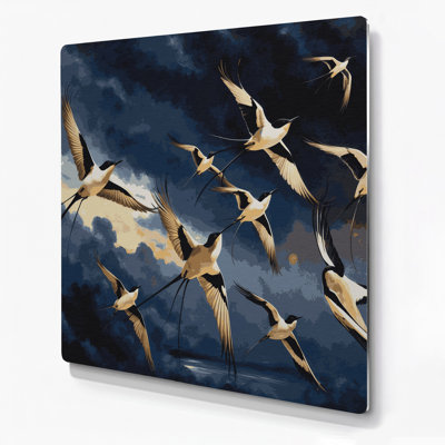 Oiseaux, art mural gris