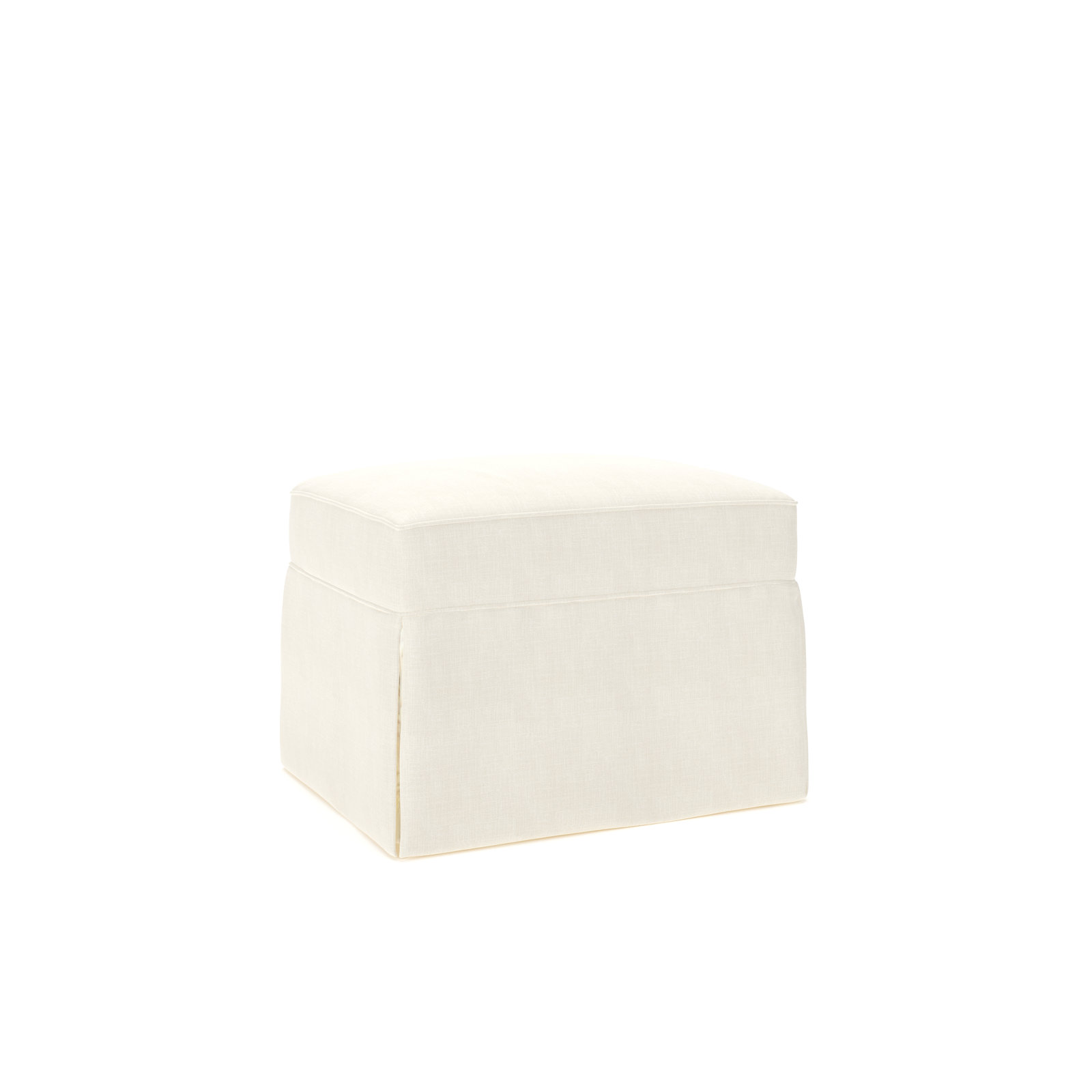 Amari 33" Cotton Ottoman, Conversation Pearl Basketweave