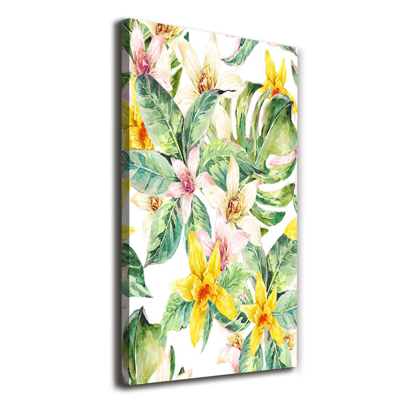 Tropical Flowers - Wrapped Canvas Print