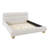Halden Contemporary Upholstered Bed in Faux Teddy Fleece with Curve Headboard and Solid Round Legs