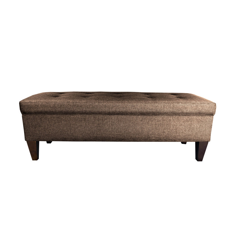 Banc de rangement rembourré Juliana, Brun