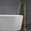 Robinet de baignoire autoportant monocommande à fixation au sol avec douche à main (or brossé)