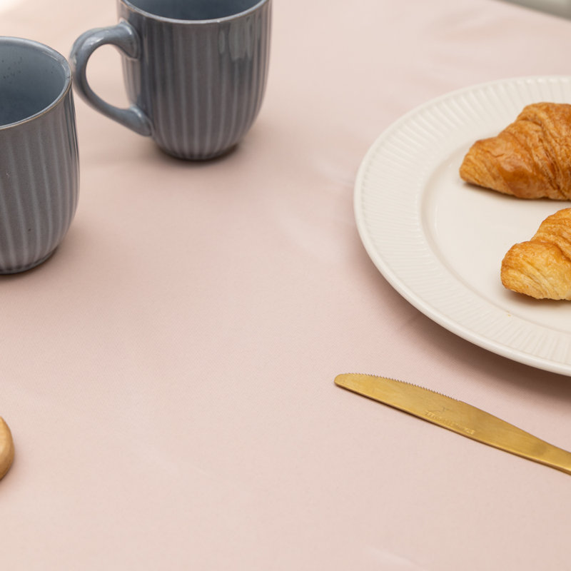 Peach Plain 150 x 220cm Eco Line PVC Free Polyester Tablecloth