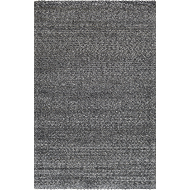 Rectangle Buster Polyester/Wool Area Rug in Charcoal, Rectangle 2' x 3'