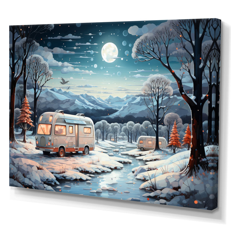 «Campingtravel Winters Whisper V», reproduction sur toile, Toile tendue, H 24 po x l 32 po x P 1 po