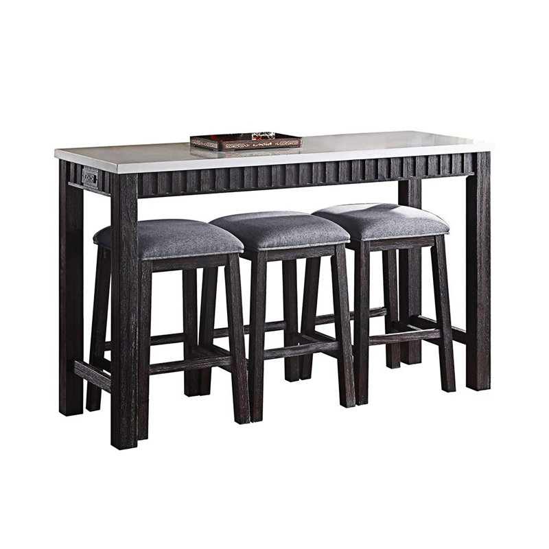 Phulkana 3 - Person Marble Top Four Leg Dining Set