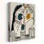 Intimate Kissing Faces Abstract Bold Modern Portrait Wall Art Print by Mathieu - Wrapped Canvas Print-329603900