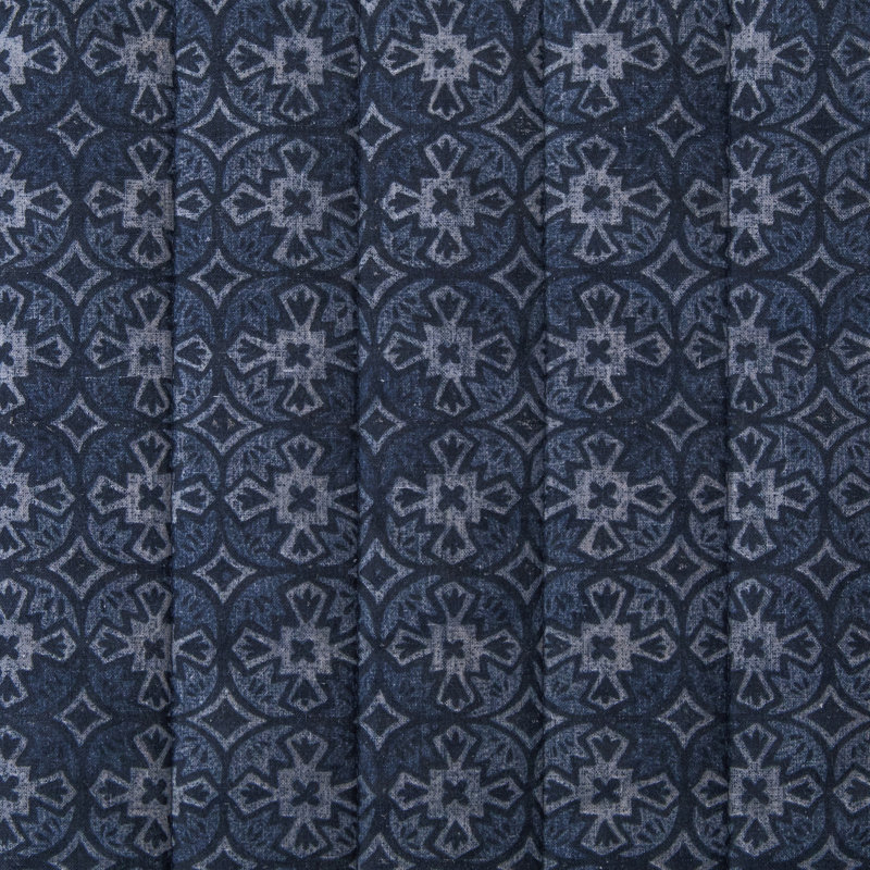 Indigo Blue Cotton Twin Reversible Quilt Set