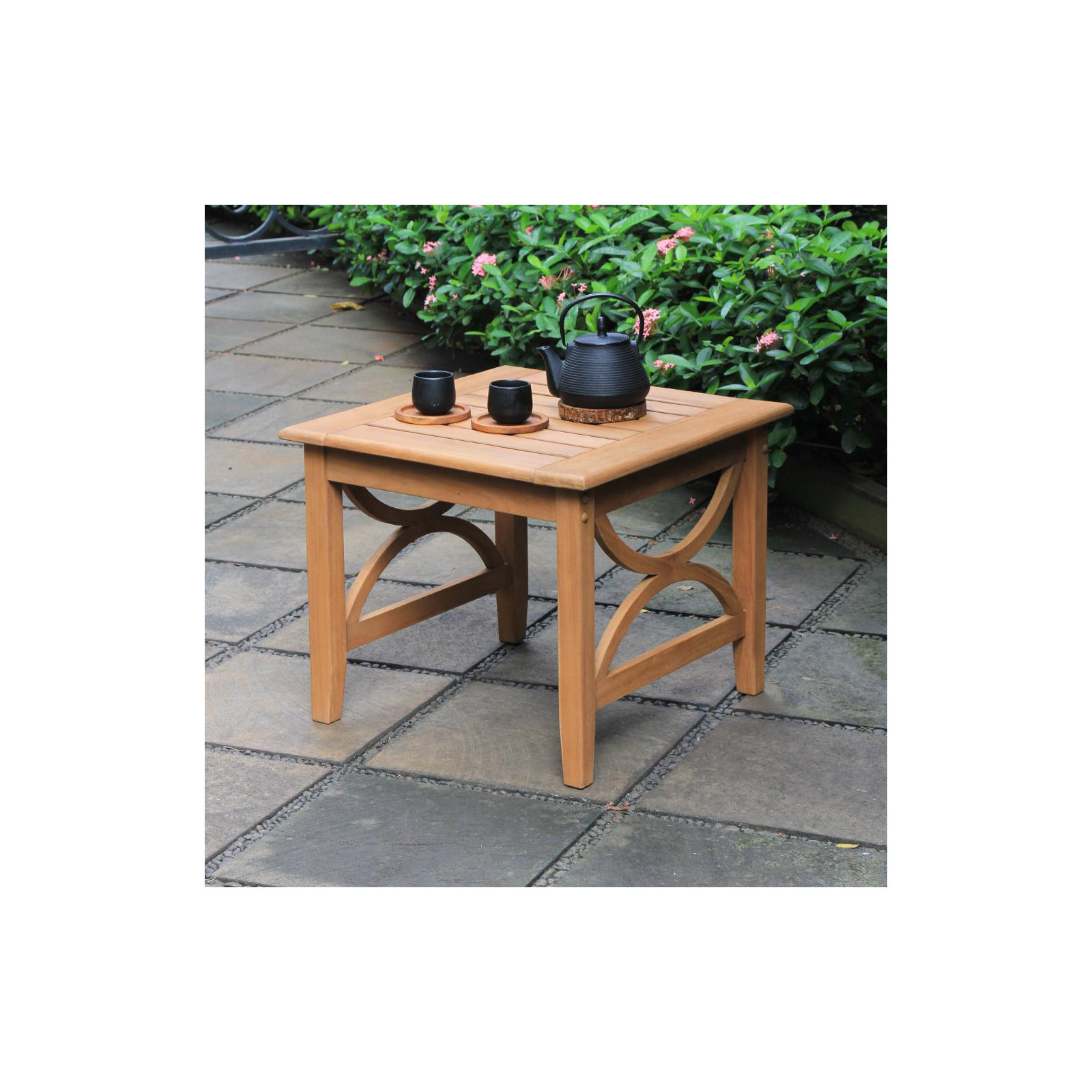 Brunswick Teak 2 - Person Patio Conversation Set with Cushions, Navy Performance