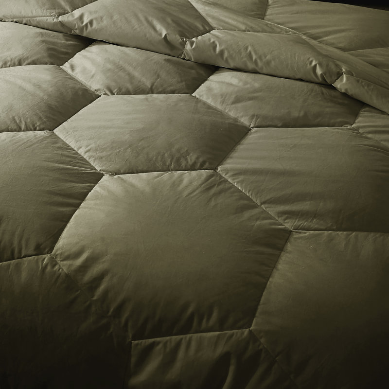 Édredon en duvet synthétique polyester toutes saisons, Double / Grand, Olive