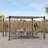 Sunjoy Outdoor Pergola 10 x 12 ft. Steel Frame Pergolas with Nature Wood Grain Finish for Patio, Garden and Backyard Activities