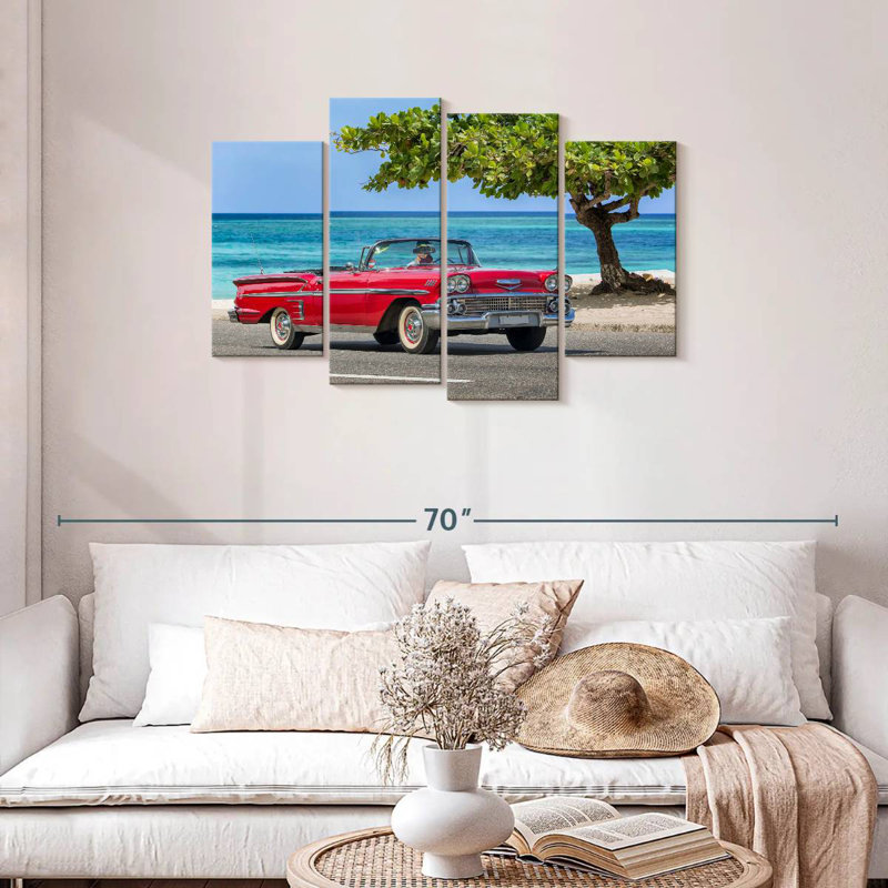 Cabriolet rouge Mehar, H 27 po x l 43 po
