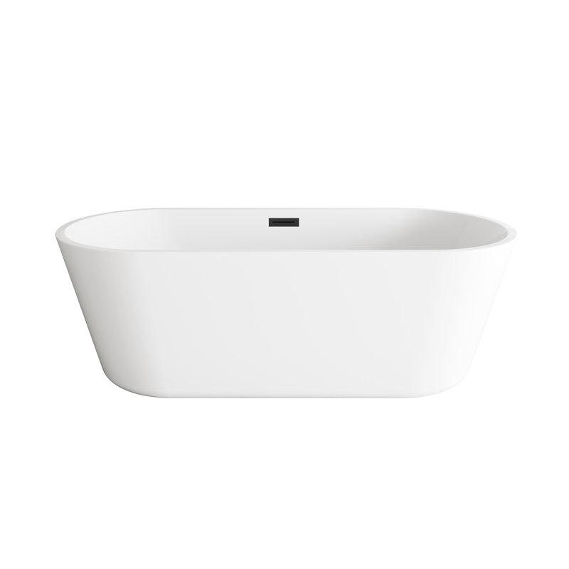 Jakeil 71'' x 31.4'' Soaking Acrylic Bathtub, Matte Black