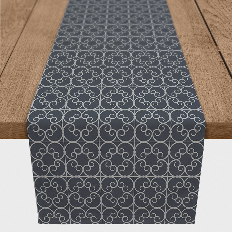 Caernarfon Rectangle Geometric Polyester Table Runner, 72'' x 16''