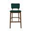 Tabouret de bar rembourré en hévéa avec sièges en tissu (ensemble de 2)