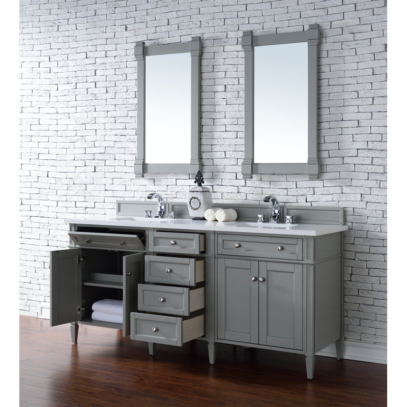 Brittany 72'' W Double Bathroom Vanity Base, Urban Gray