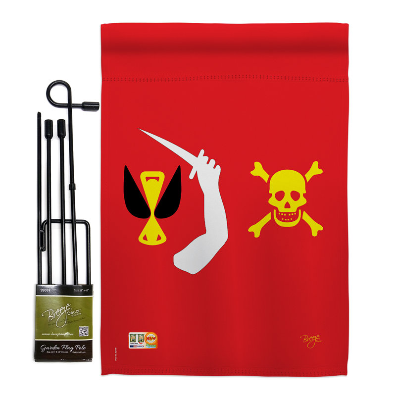 Moody de pirate 2 côtés en polyester 18,5 x 13 po christopher ensemble de drapeau