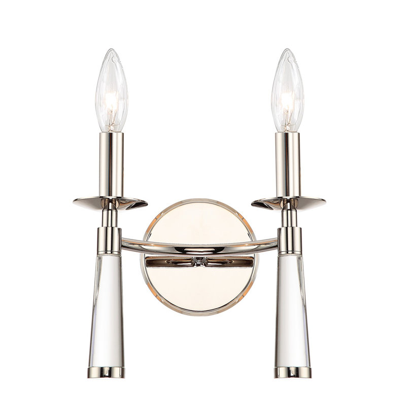 Baxter 2 Light Sconce, Polished Nickel
