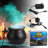 Halloween Mist Maker Fogger Witch Cauldron Fog Maker Fog Machine with Handle 12 LED Lights